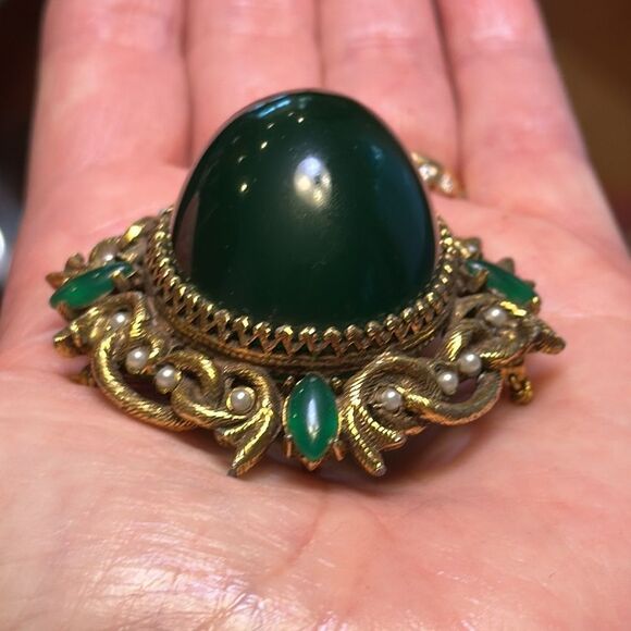 JEANNE VINTAGE BROOCH PENDANT ROYAL WORTHY ORNATE VICTORIAN STYLE PIECE EVUC - Picture 5 of 10